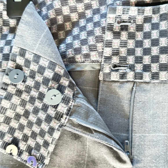 Express womens pants Gray check flare pants w/contrasting waistband#trousers🍑 - Picture 7 of 9